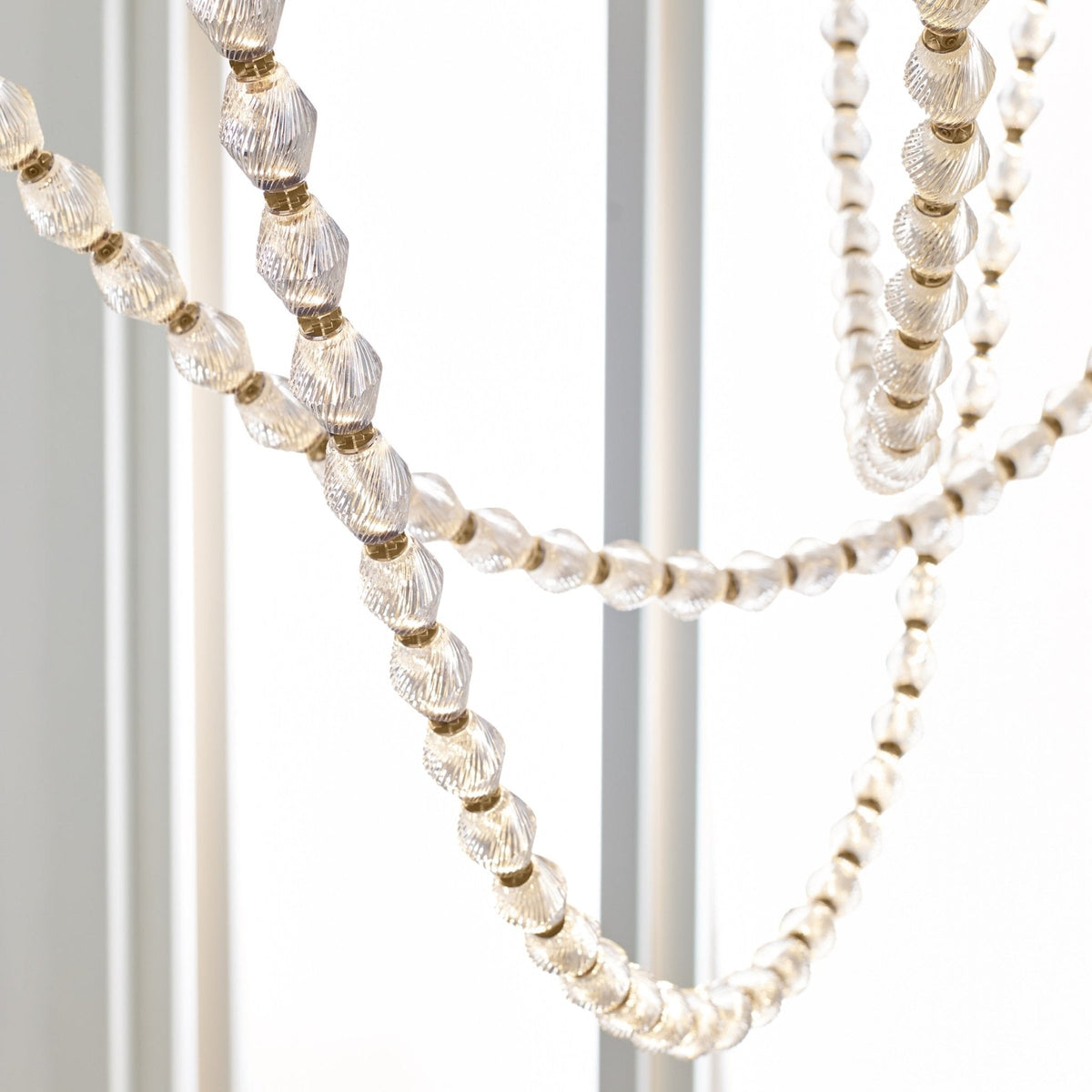 Riviere Glass Chain Chandelier – Modern Linear LED Pendant Light