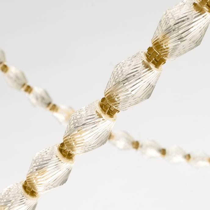 Riviere Glass Chain Chandelier – Modern Linear LED Pendant Light