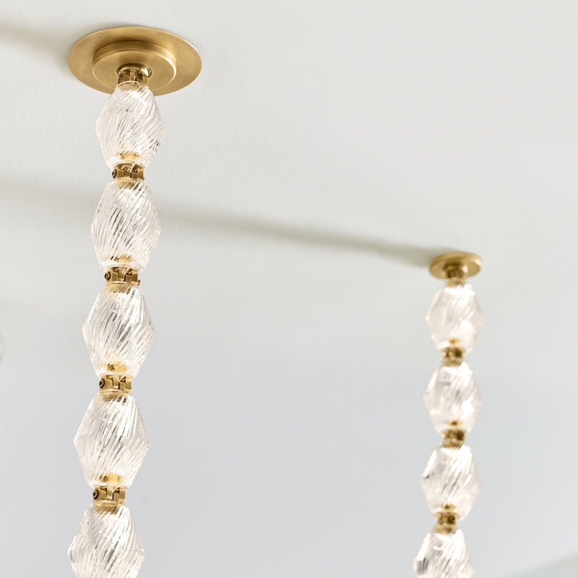 Riviere Glass Chain Chandelier – Modern Linear LED Pendant Light