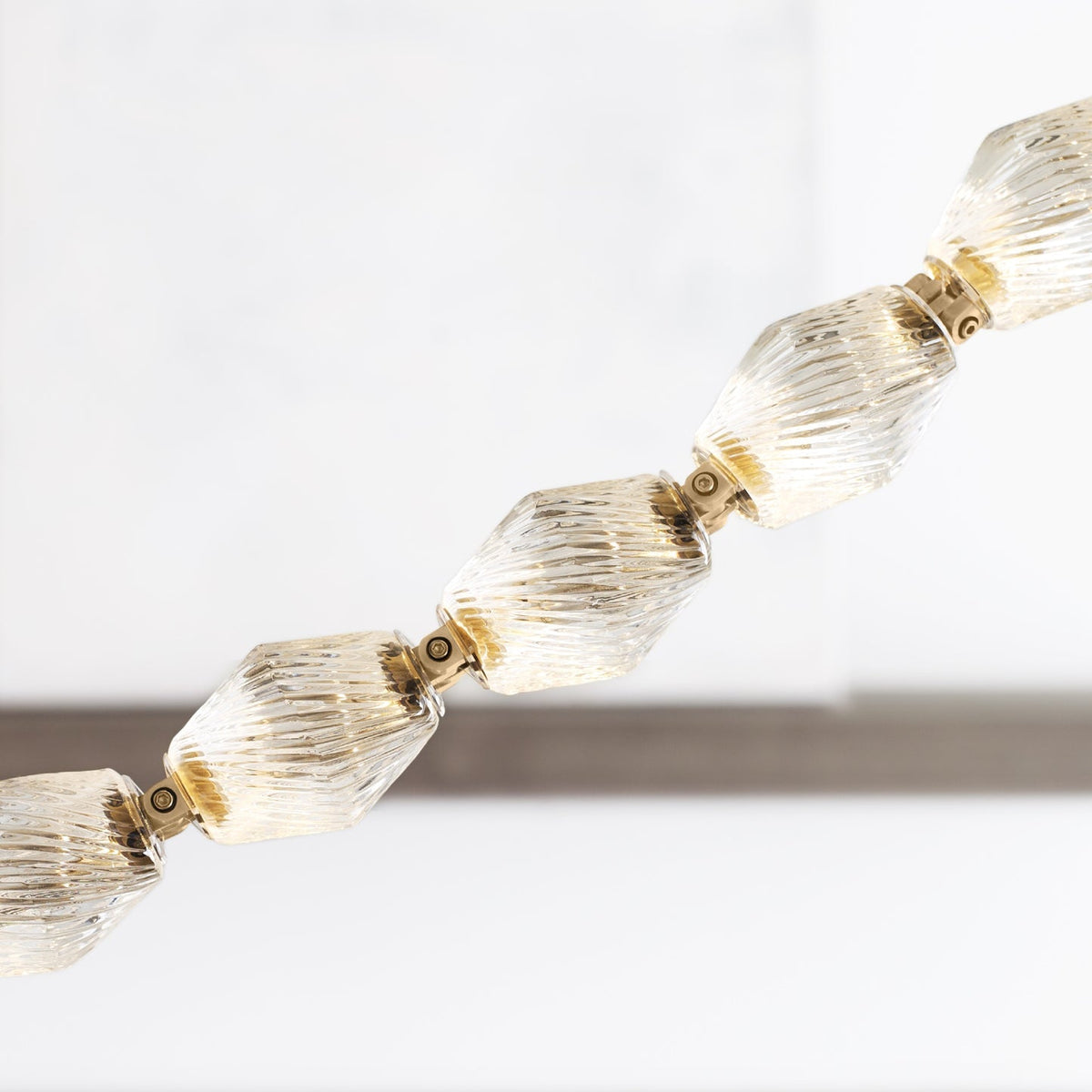 Riviere Glass Chain Chandelier – Modern Linear LED Pendant Light