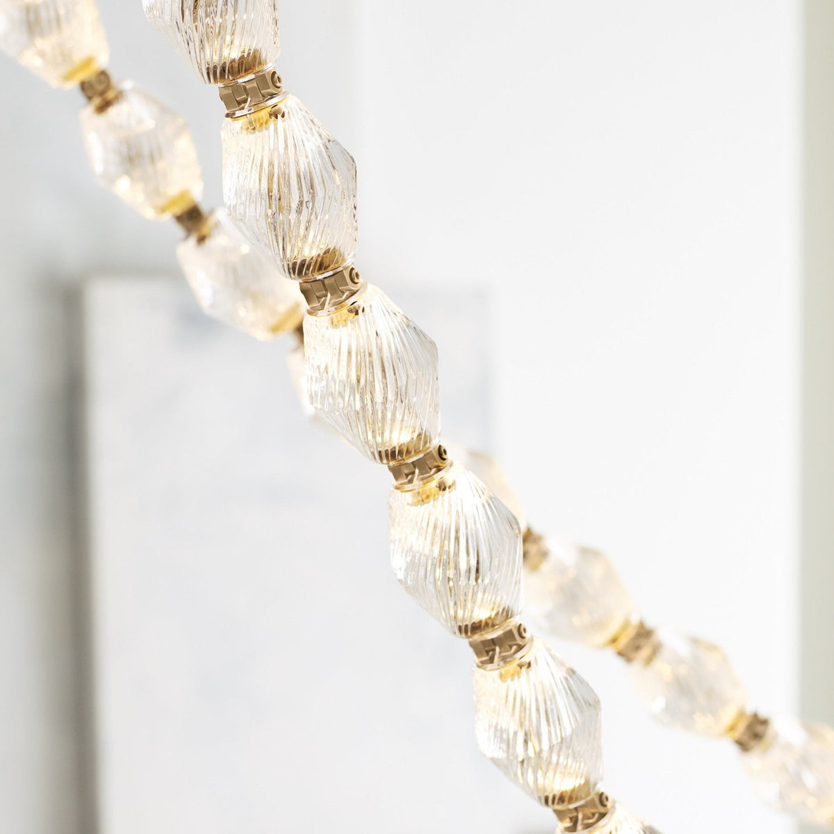 Riviere Glass Chain Chandelier – Modern Linear LED Pendant Light