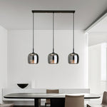 Glass Drum Shaped Pendant Light