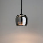 Glass Drum Shaped Pendant Light