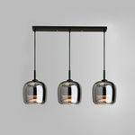 Glass Drum Shaped Pendant Light