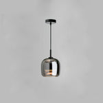 Glass Drum Shaped Pendant Light