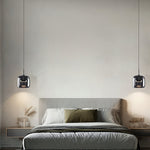 Glass Drum Shaped Pendant Light