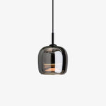 Glass Drum Shaped Pendant Light