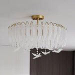 Glass Feather Ceiling Light