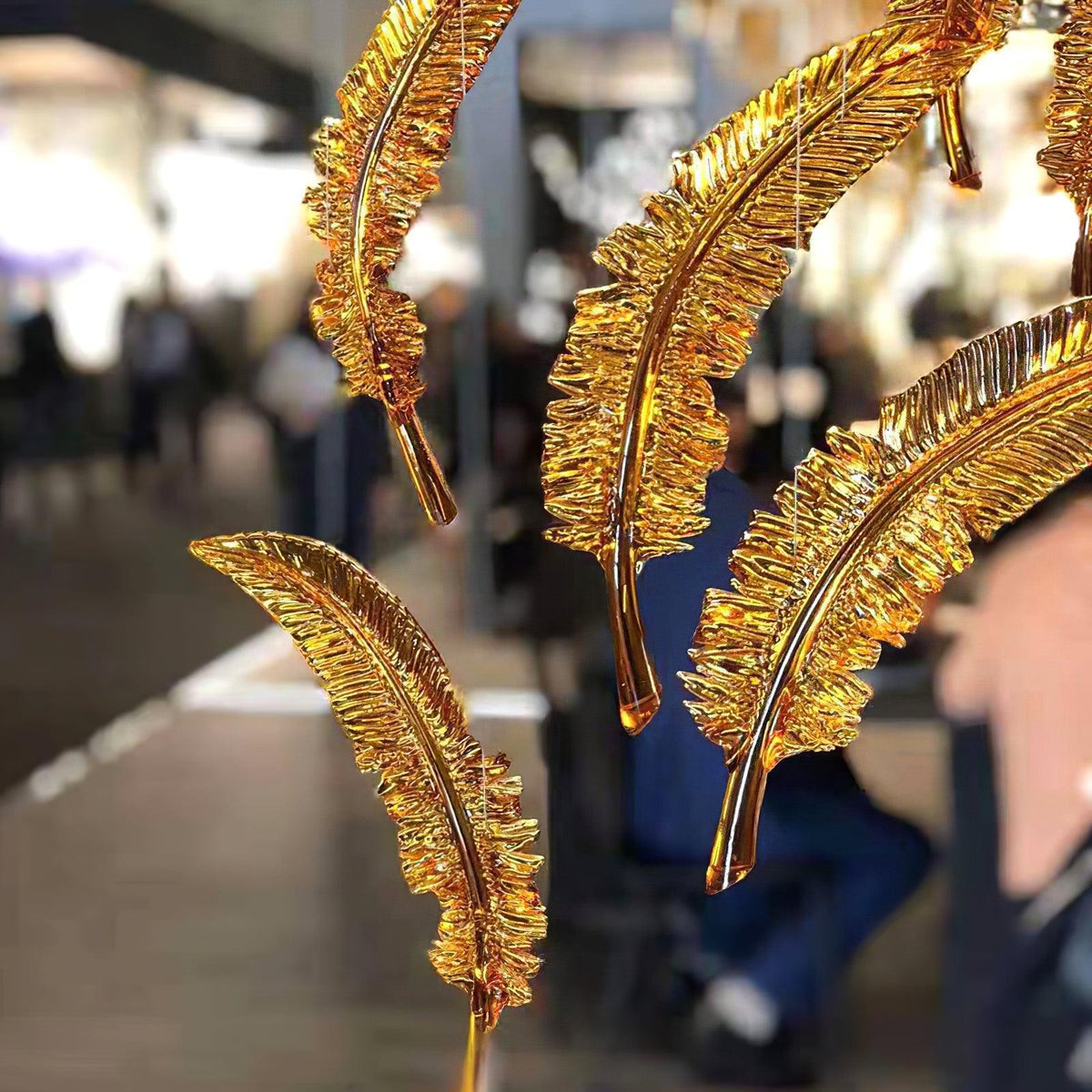 Glass Feathers Flying Chandelier — Modern LED Statement Pendant for Dining & Living Rooms