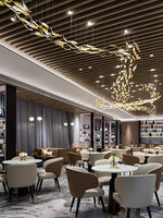 Glass Feathers Flying Chandelier — Modern LED Statement Pendant for Dining & Living Rooms