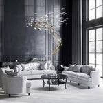 Glass Feathers Flying Chandelier — Modern LED Statement Pendant for Dining & Living Rooms