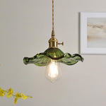Glass Hibiscus Flower Pendant Light