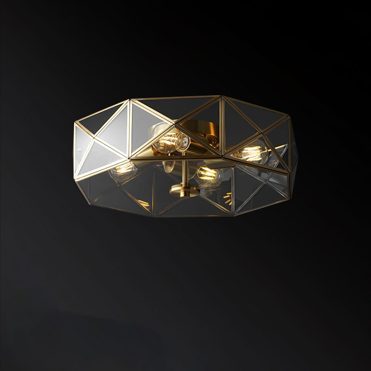 Glass Polyhedron Ceiling Light