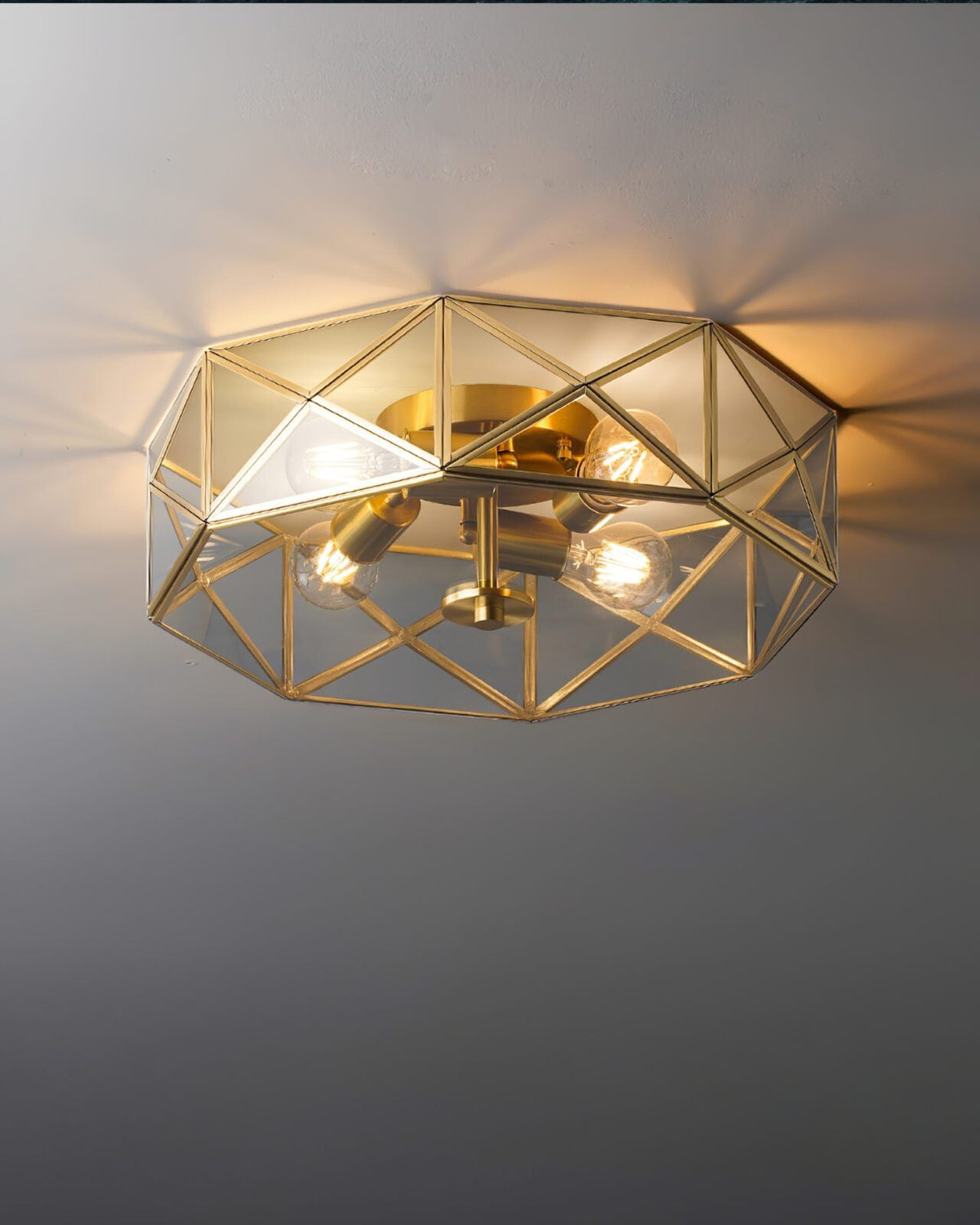 Glass Polyhedron Ceiling Light