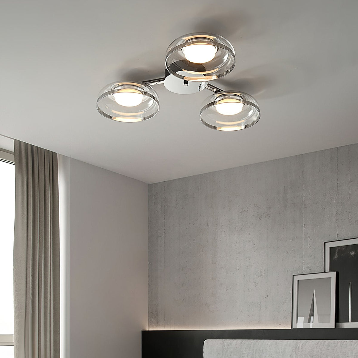Glass Round Bowl Ceiling Lamp