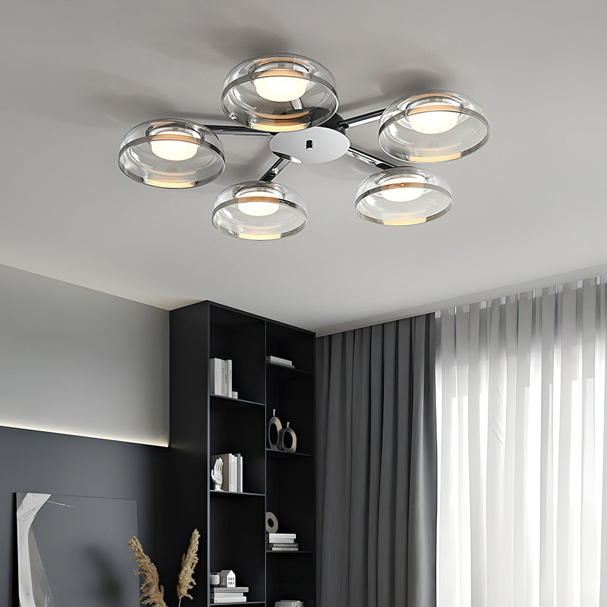 Glass Round Bowl Ceiling Lamp
