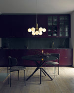 Artisan Glass Globe Cluster Chandelier in Brass or Black