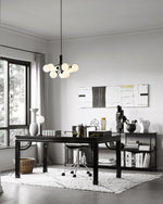 Artisan Glass Globe Cluster Chandelier in Brass or Black