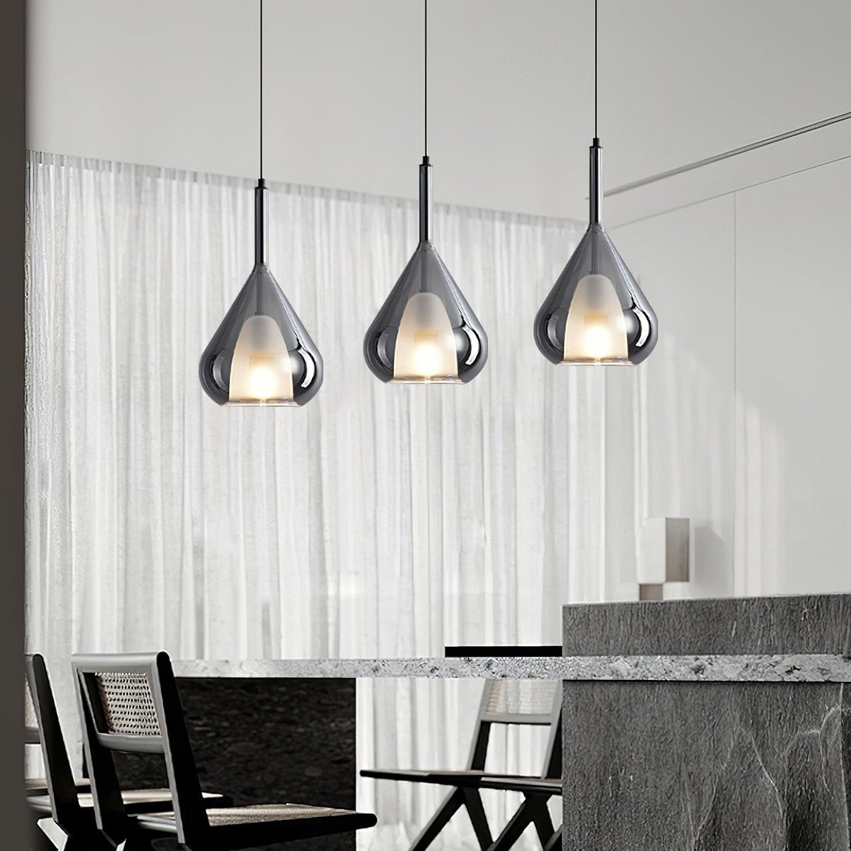 Glass Teardrop Pendant Light