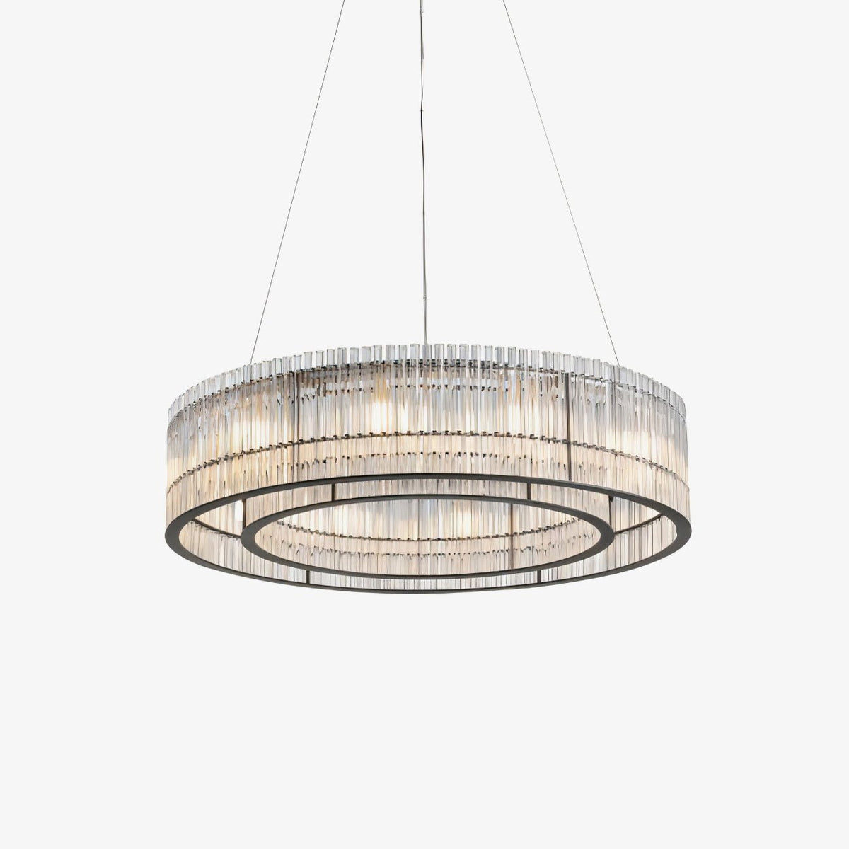 Modern Glass Tube Ring Chandelier for Dining Room and Living Room