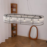 Modern Glass Tube Ring Chandelier for Dining Room and Living Room