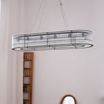 Modern Glass Tube Ring Chandelier for Dining Room and Living Room
