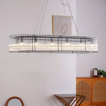 Modern Glass Tube Ring Chandelier for Dining Room and Living Room