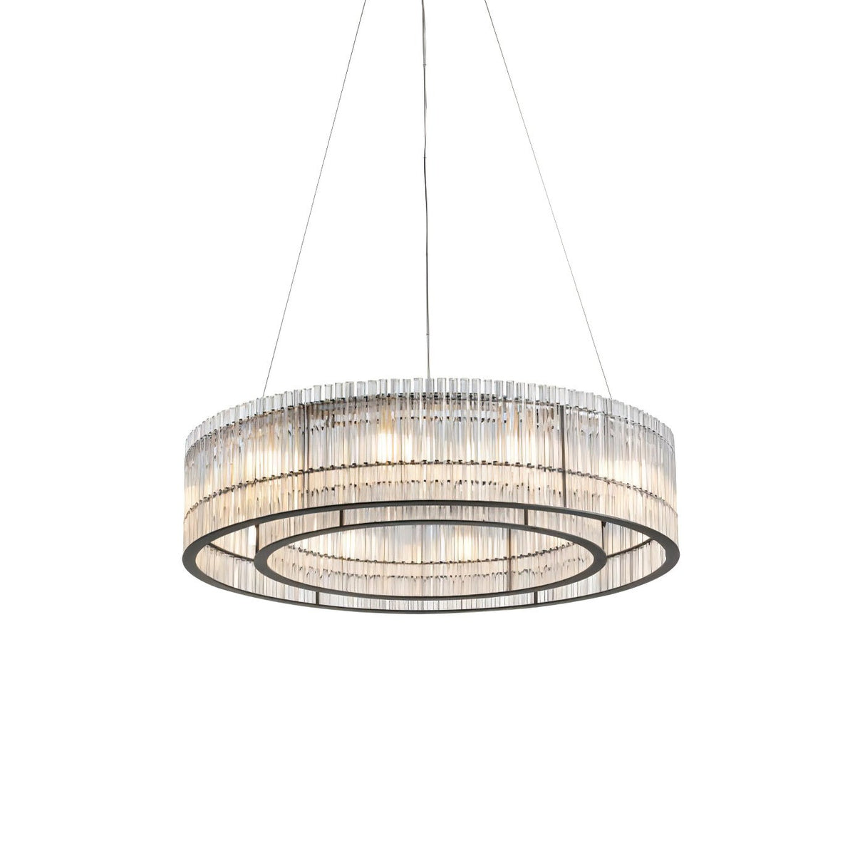 Modern Glass Tube Ring Chandelier for Dining Room and Living Room