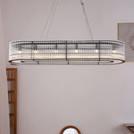 Modern Glass Tube Ring Chandelier for Dining Room and Living Room