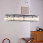 Modern Glass Tube Ring Chandelier for Dining Room and Living Room