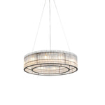 Modern Glass Tube Ring Chandelier for Dining Room and Living Room