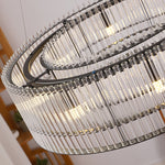 Modern Glass Tube Ring Chandelier for Dining Room and Living Room
