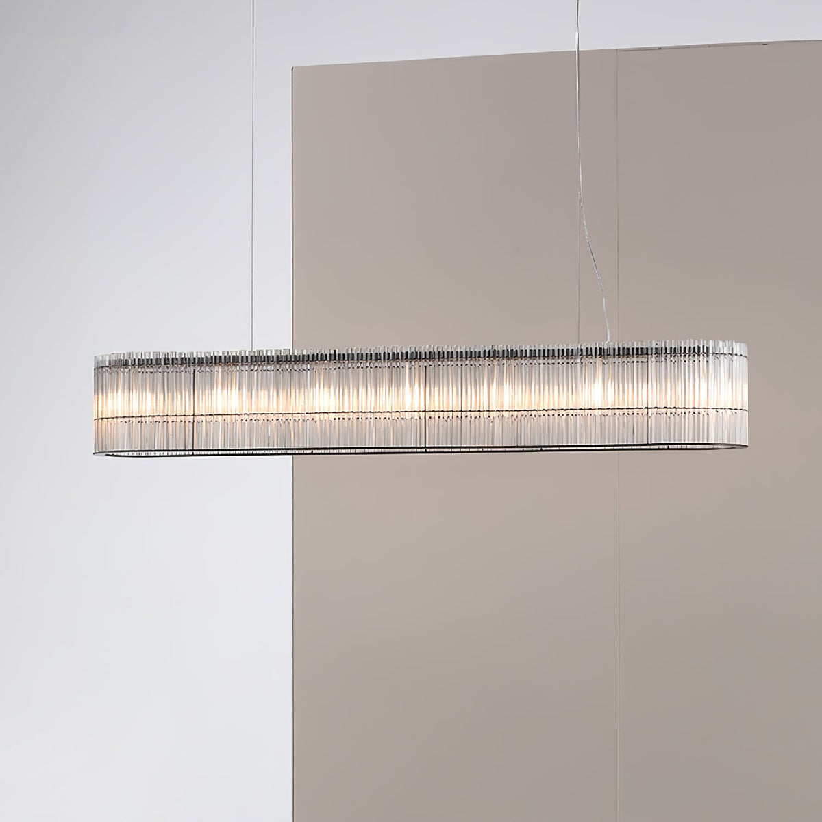Modern Glass Tube Ring Chandelier for Dining Room and Living Room