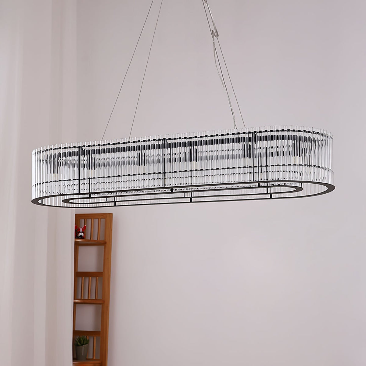 Modern Glass Tube Ring Chandelier for Dining Room and Living Room