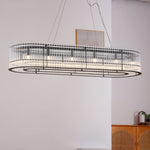 Modern Glass Tube Ring Chandelier for Dining Room and Living Room