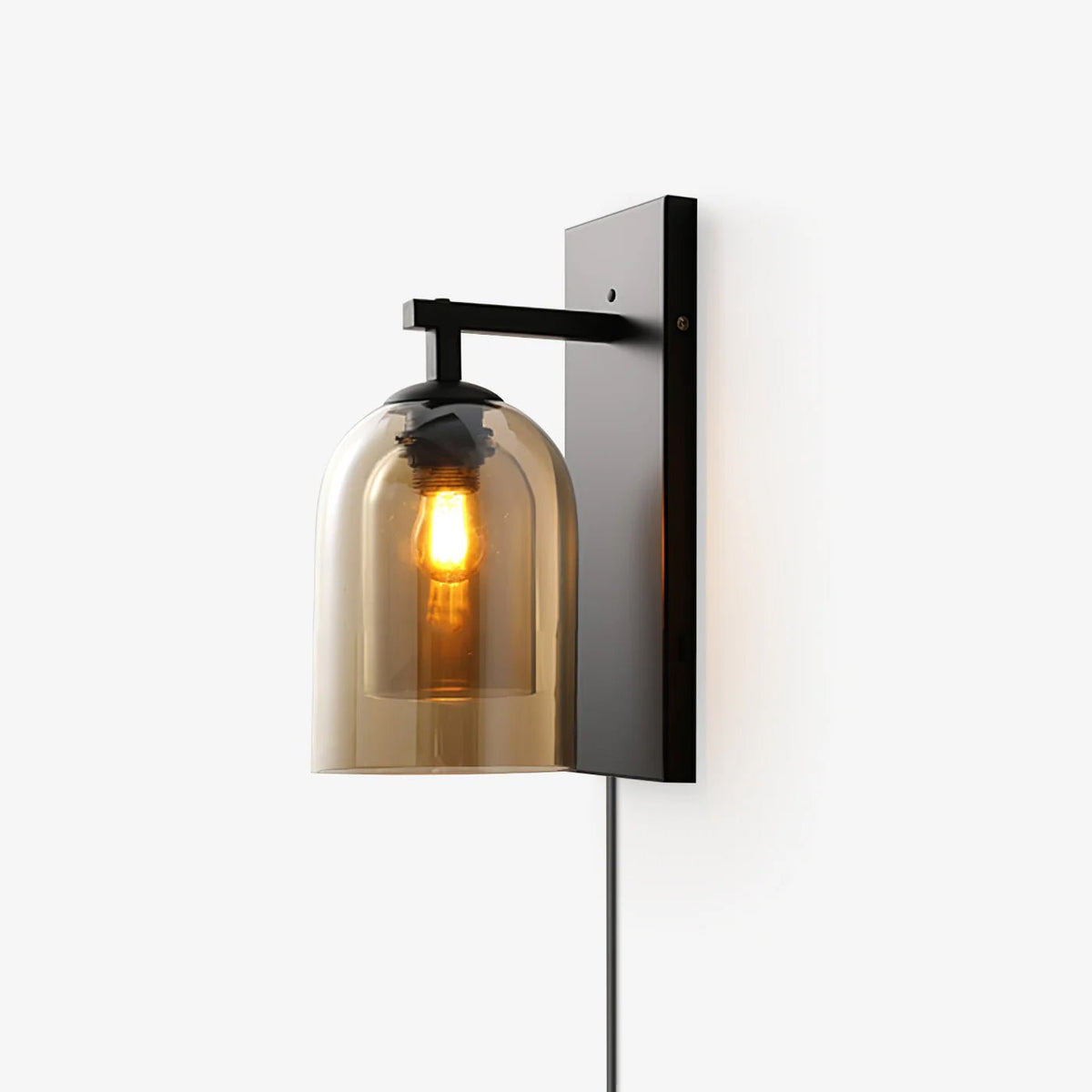 Glass Tubular Plug In Wall Lamp