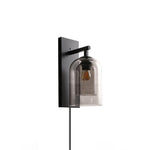 Glass Tubular Plug In Wall Lamp