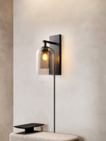 Glass Tubular Plug In Wall Lamp