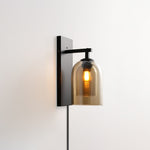 Glass Tubular Plug In Wall Lamp