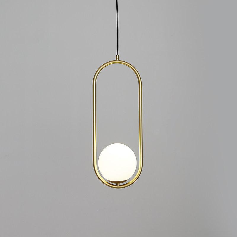 Mila Brass Pendant Swag Light – Hand-Blown Glass & Brass Hanging Lamp