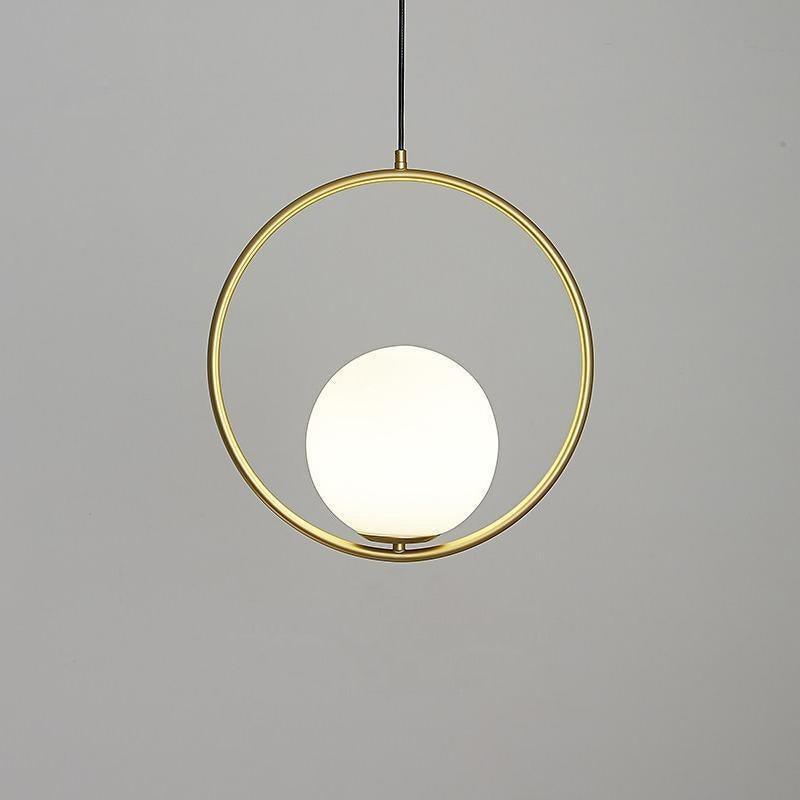 Mila Brass Pendant Swag Light – Hand-Blown Glass & Brass Hanging Lamp