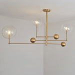 Artisan Glass Globe Mobile Chandelier in Gold, Black, or Chrome