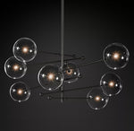 Artisan Glass Globe Mobile Chandelier in Gold, Black, or Chrome