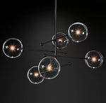 Artisan Glass Globe Mobile Chandelier in Gold, Black, or Chrome