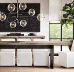 Artisan Glass Globe Mobile Chandelier in Gold, Black, or Chrome