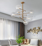 Artisan Glass Globe Mobile Chandelier in Gold, Black, or Chrome
