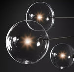 Artisan Glass Globe Mobile Chandelier in Gold, Black, or Chrome