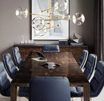Artisan Glass Globe Mobile Chandelier in Gold, Black, or Chrome