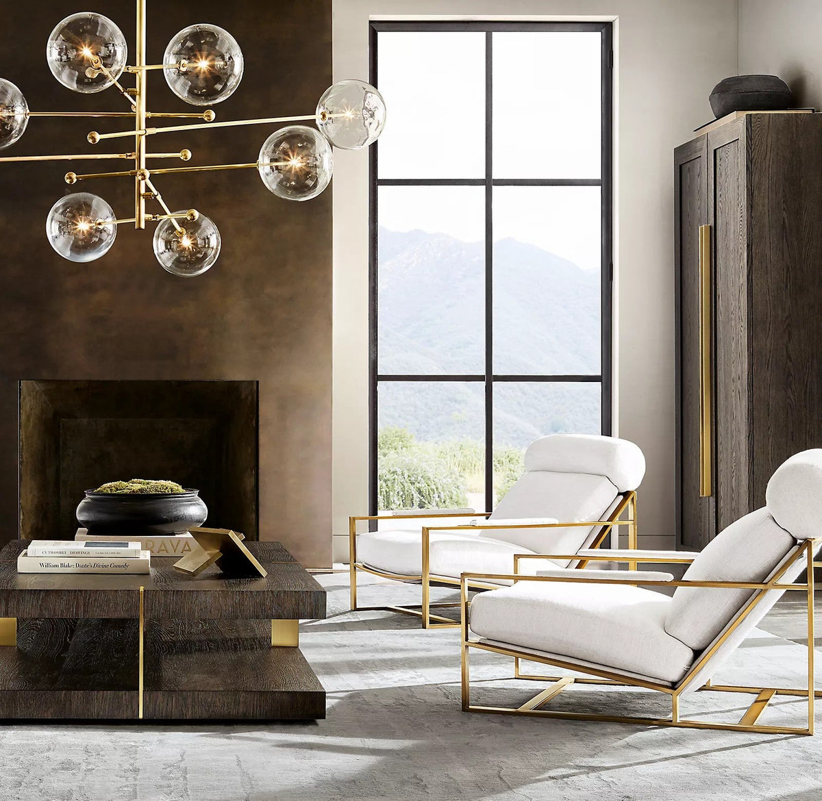 Artisan Glass Globe Mobile Chandelier in Gold, Black, or Chrome