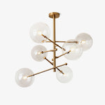 Artisan Glass Globe Mobile Chandelier in Gold, Black, or Chrome